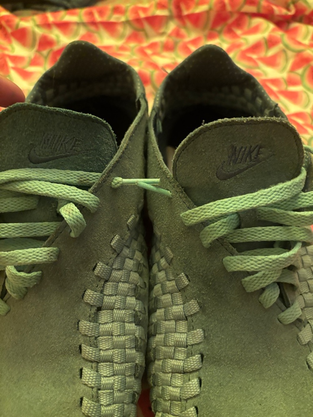 Nike Woven Suede Sneakers in Green - Picture 5 of 7